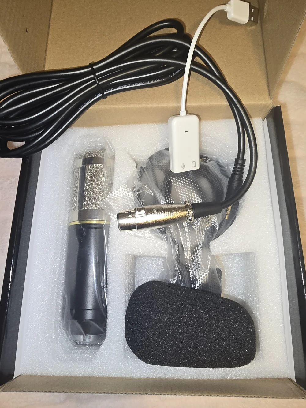 Studio Microphone Professional Recording Mic - Black